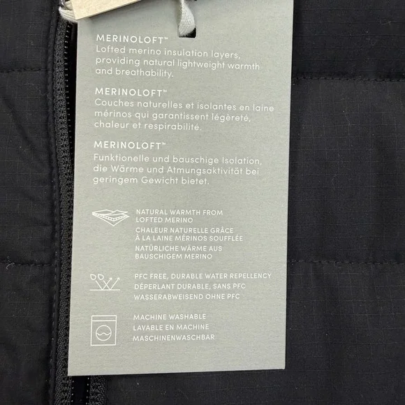 Icebreaker Women's MerinoLoft Wool Vest Black Jet Heather Size Medium  NEW - Picture 4 of 7